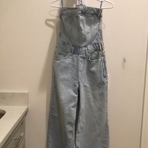 Strapless one piece jeans